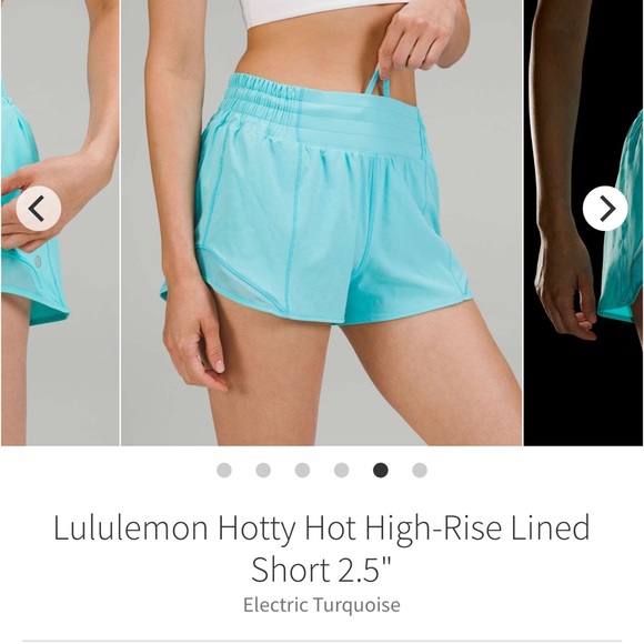 RARE Lululemon Hotty Hot Shorts HR 2.5” Electric Turquoise Sz 8